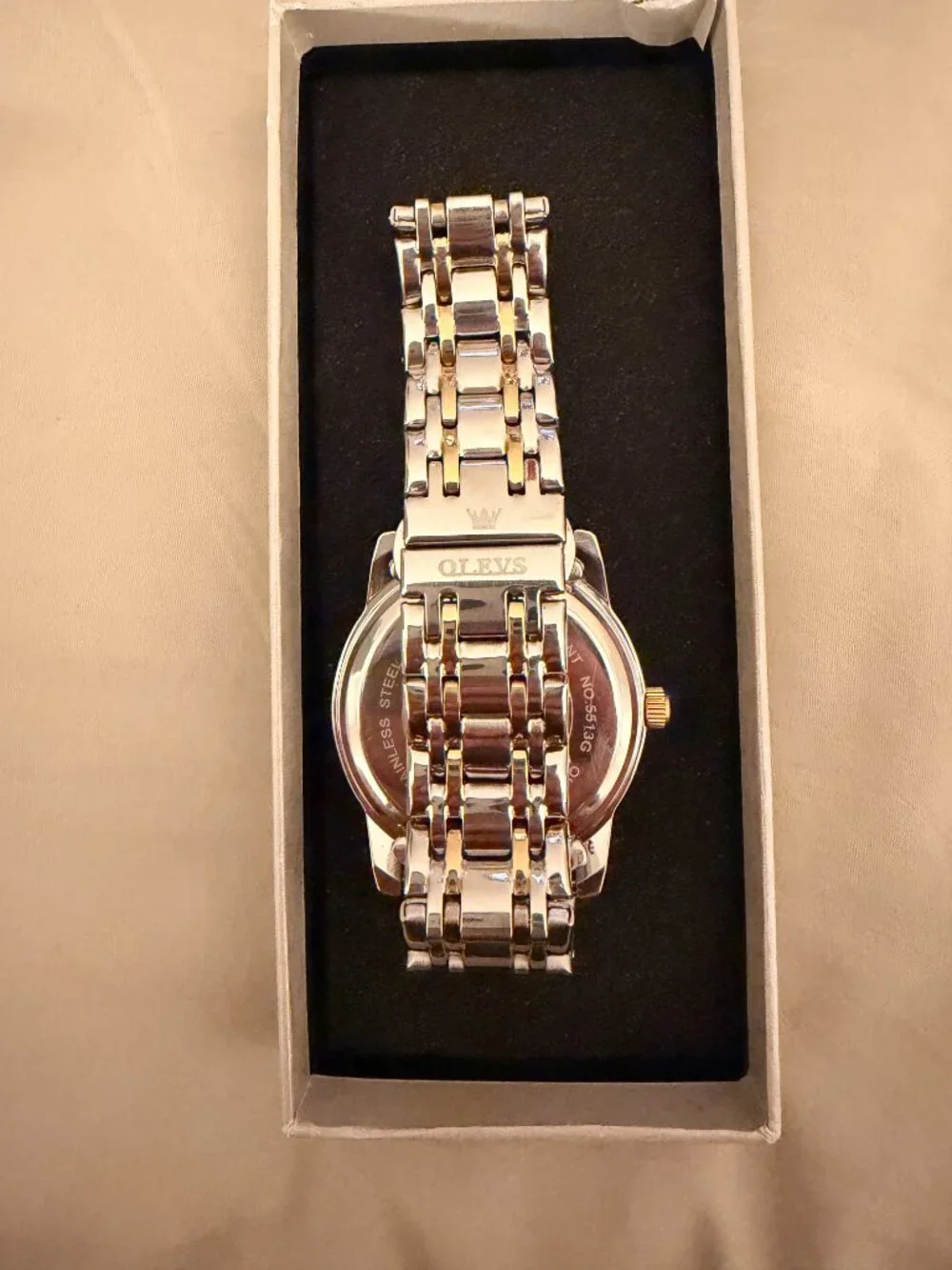 OLEVS Watch for Men Diamond Business Dress Analog Quartz Stainless Steel